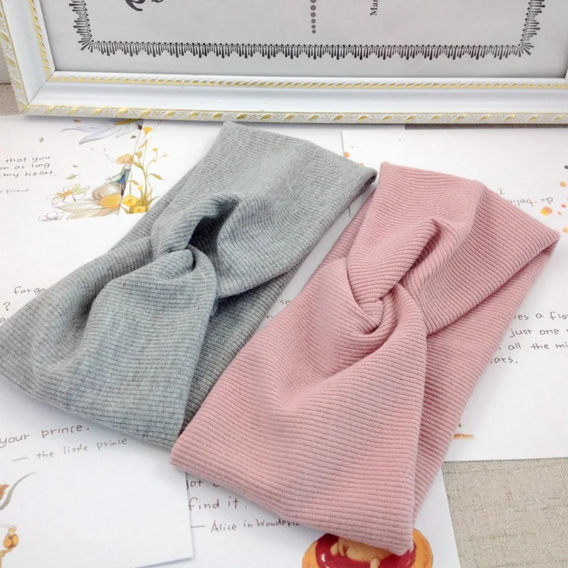 Autumn Winter Solid Color Baby Headband Girls Knotted Soft Elastic Hairband Headbands For Girls kids Baby Girl Accessories