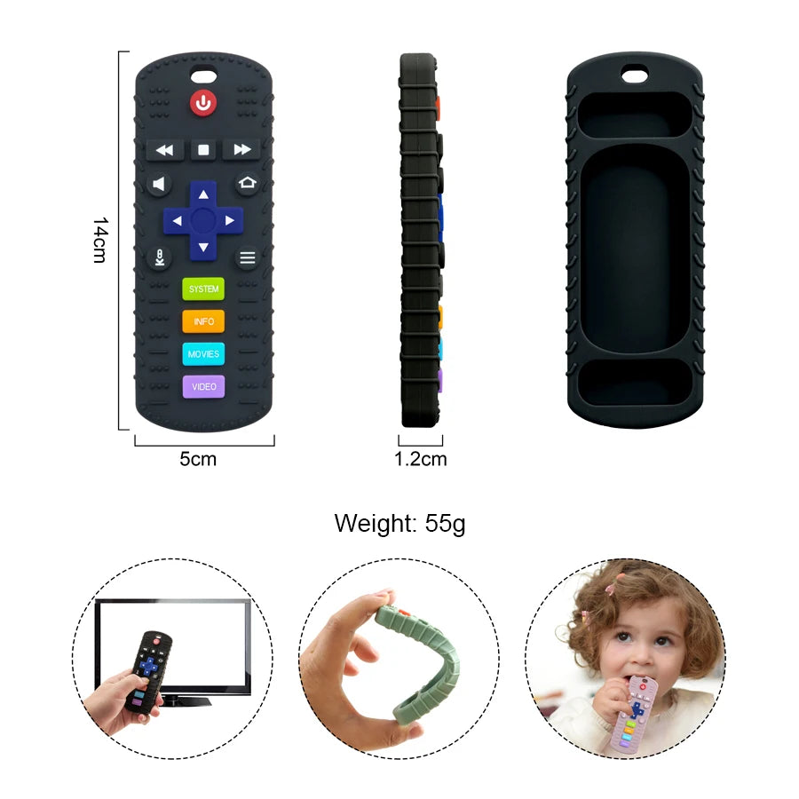 1PC Silicone Baby Toys TV Remote Control Shape Teether Toy BPA Free Silicone Teething Chewing Toy Sensory Baby Accessories