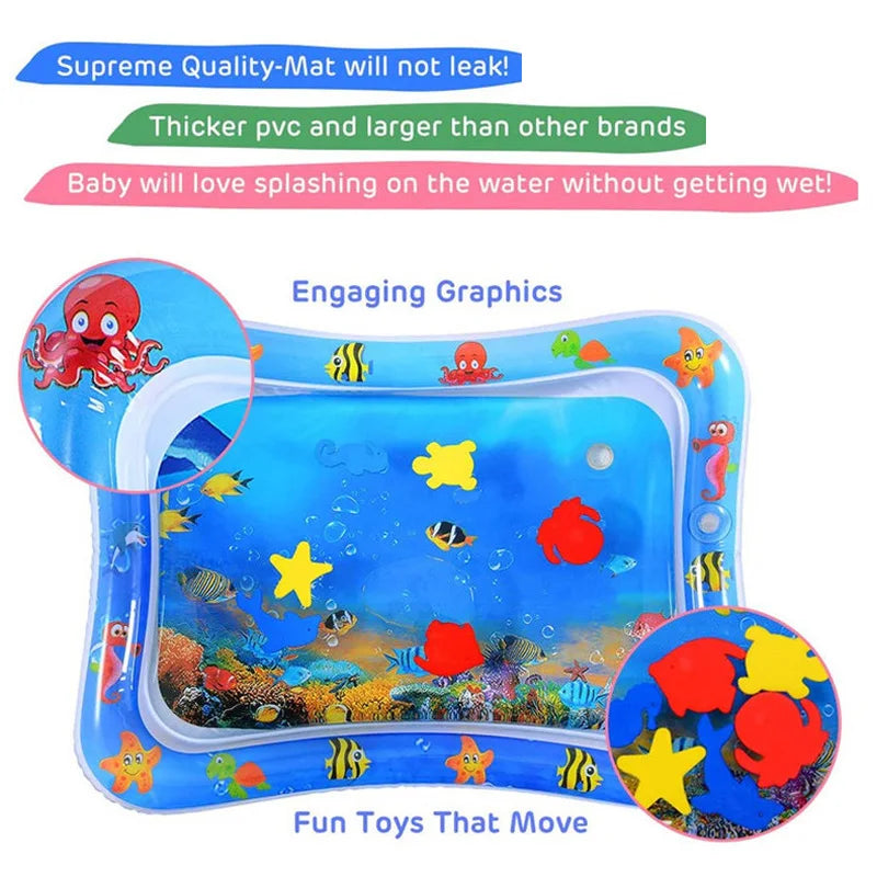 36 Designs Baby Kids Water Play Mat Inflatable PVC Infant Tummy Time Playmat Toddler Water Pad For Baby Fun Activity Play Center